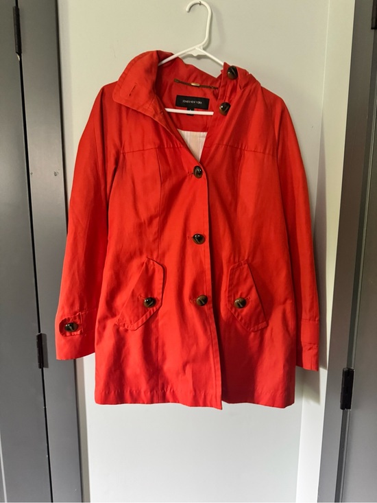 Jones New York Jackets & Blazers - Jones New York Bright Red Women's Trench Coat